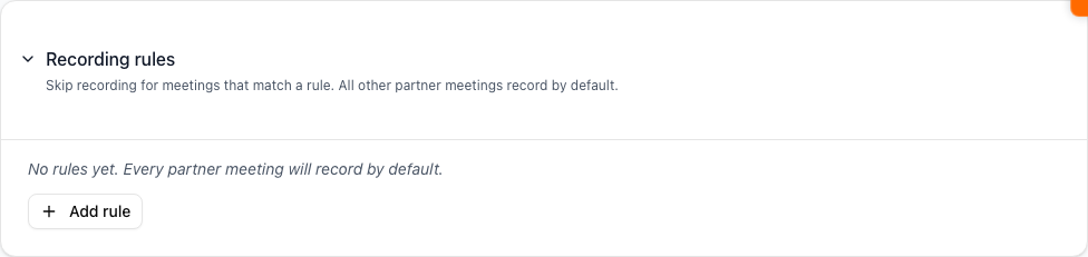 The expanded panel with three example rules. Each has a switch to enable or disable, the rule label, a one-line description of what it matches, and a small trash-can button on the right to delete.